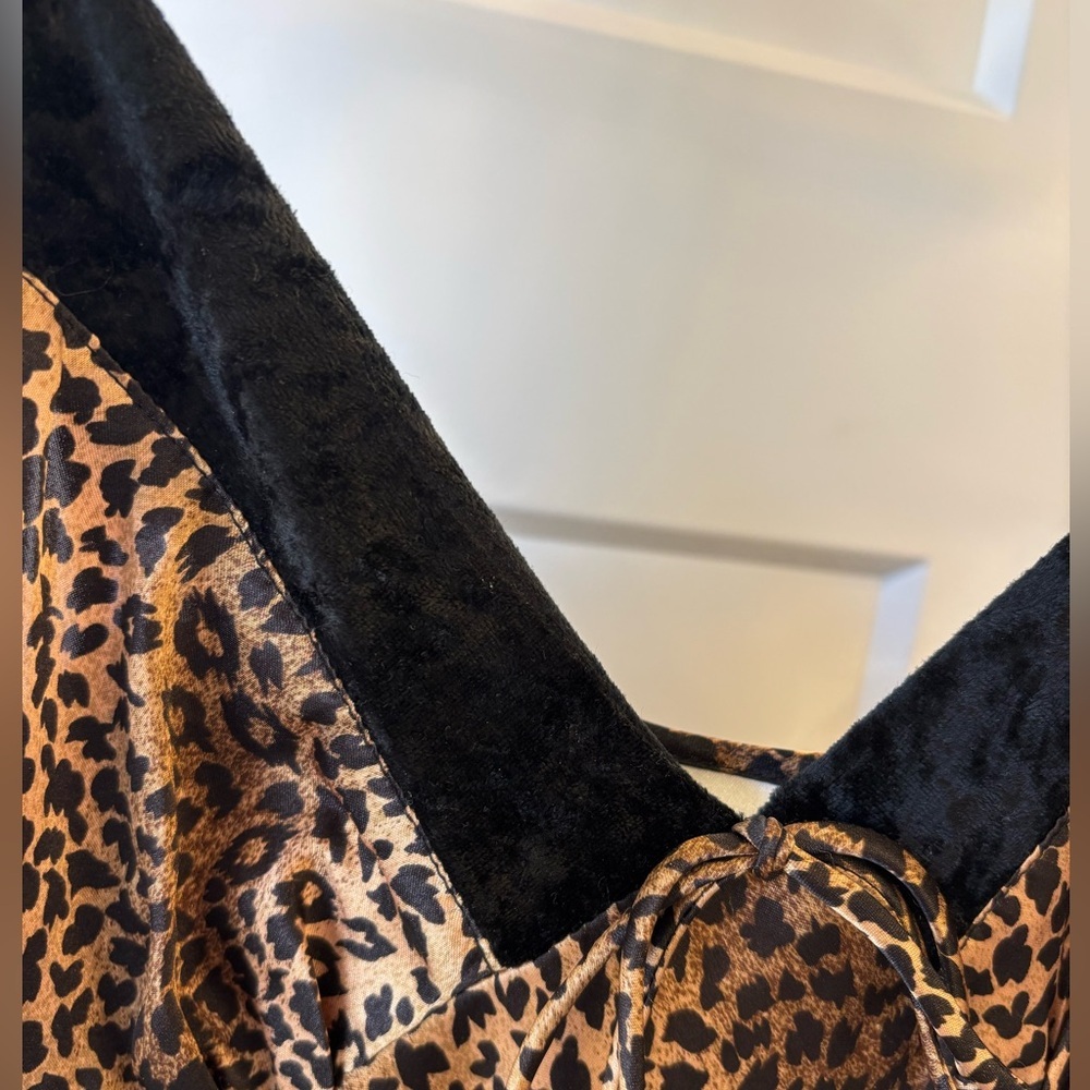 VINTAGE SATIN & VELVET GILLIGAN  & O MALLEY SLIP DRESS NIGHTGOWN LINGERIE sz L - Picture 4 of 7